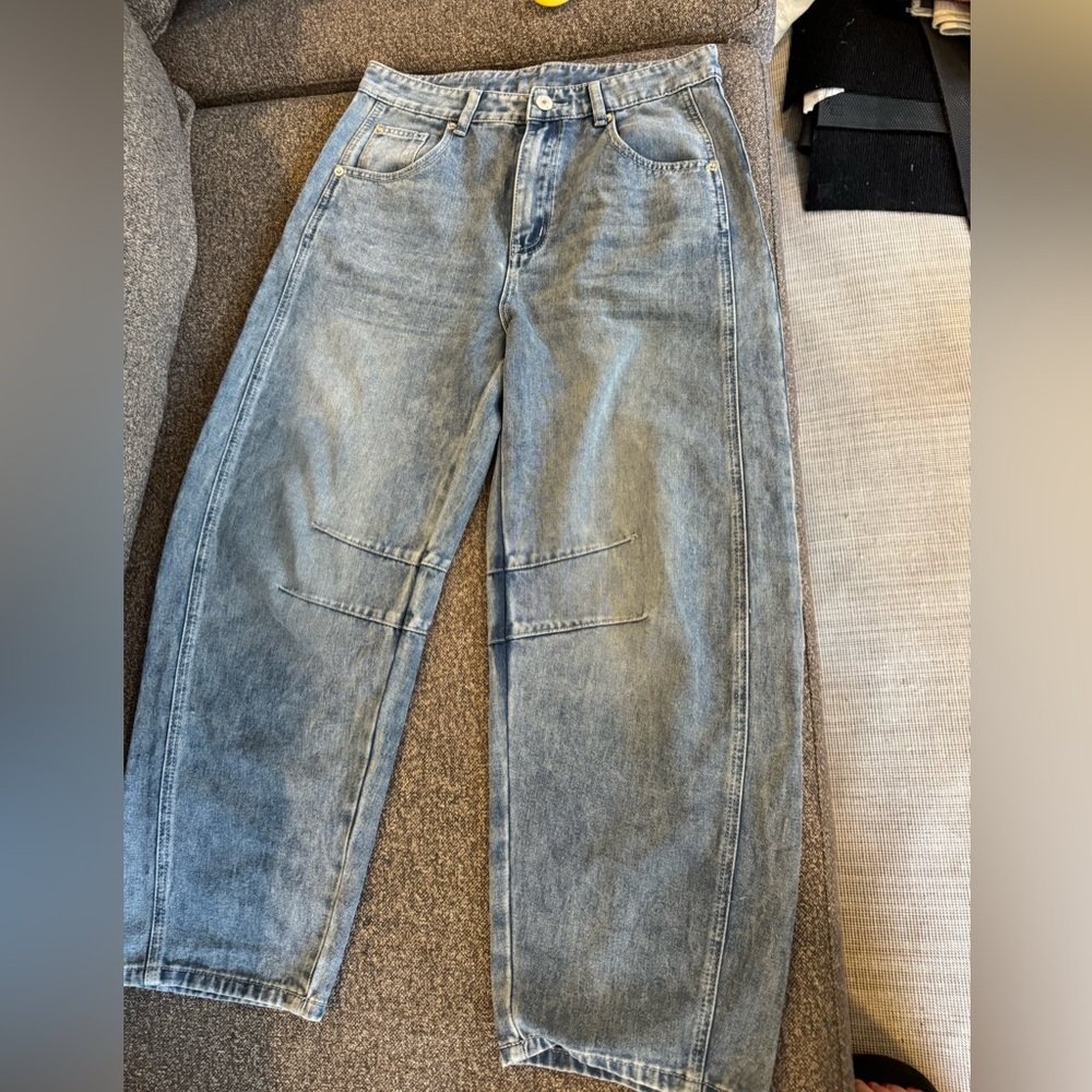 Light Wash Baggy Carpenter Jeans – Wide Leg
